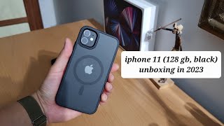 iphone 11 black128 gb Unboxing in 2023  amazon renewed [upl. by Lewanna]