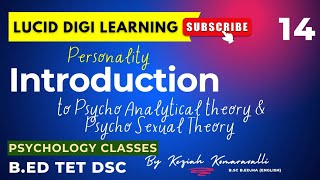 Introduction to Psycho Analytical Theory amp Psycho Sexual Theory  Psychology  BEd  TET DSC [upl. by Ahsillek]