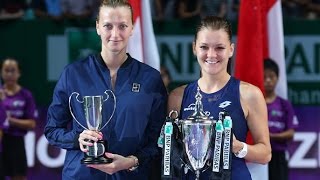 Agnieszka Radwanska and Petra Kvitova Final  2015 WTA Finals Highlights [upl. by Mcilroy]