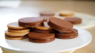 Chocolate Caramel Sandwich cookies – Bruno Albouze [upl. by Yerot690]