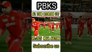 PBKS Retention List cricketshorts cricket IPL [upl. by Delphina821]