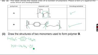 ALevel Chemistry Polymerisation Part 17 [upl. by Goles247]