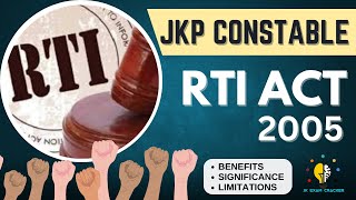 RTI  Right to Information Act 2005 II RTI Amendment Act 2019 II JKP CONSTABLE EXAM II GK JampKUT [upl. by Bass]