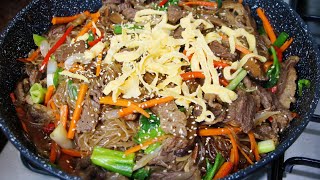 Japchae Noodle Recipe  Korean Noodles [upl. by Peltier]