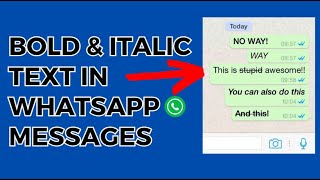 How to write italic amp bold in WhatsApp Bold amp Italic text [upl. by Pussej]