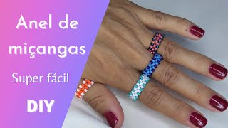 ANEL DE MIÇANGAS super fácil  Beaded ring tutorial [upl. by Michell]