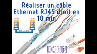 Réaliser un câble ethernet RJ45 droit câble réseau et tester [upl. by Idnic]