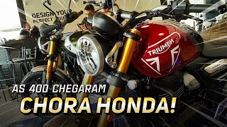 Chora Honda 😭 As 400 da Triumph chegaram MELHORES e MAIS BARATAS 😎 moto triumph [upl. by Matuag740]