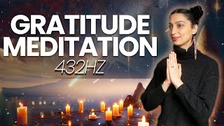 Positive Gratitude Meditation 432hz  Guided Affirmations for 24 days [upl. by Soirtemed128]