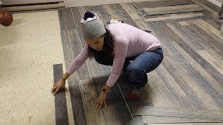 How to Install Vinyl Flooring Over Tiles Over Linoleum Tiles  Thrift Diving [upl. by Lilian]