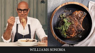 Stanley Tucci Makes Steak Oreganato  Tucci™ by GreenPan™ Exclusively at Williams Sonoma [upl. by Aro]