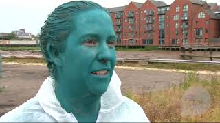 Thousands strip off and get painted blue for Spencer Tunick artwork [upl. by Gaudette]