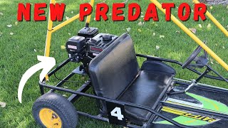 New Predator 212 Go Kart Engine Swap Throttle cable install hookup [upl. by Beach567]