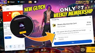 How To Get Weekly Membership In Free Fire Rs 7  Play Store 95 Off  Weekly Membership In 7 Rupees [upl. by Oicul115]