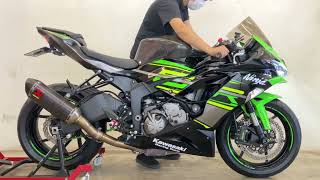 Kawasaki Ninja Zx6r 2018 Exhaust sound AKRAPOVIC CARBON SLIPON [upl. by Macintosh843]