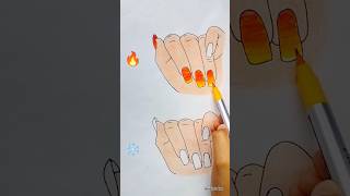 creative nail art designs 🔥❄️ art drawing artandcraft tiktok shorts youtube youtubeshorts [upl. by Brittney]