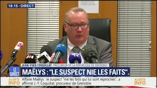 Affaire Maëlys le procureur de Grenoble annonce la mise en examen de Nordahl Lelandais [upl. by Iggy]