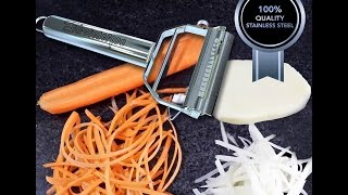 Firstchefpro Ultra Sharp Dual Julienne Peeler amp Vegetable Peeler [upl. by Treble925]