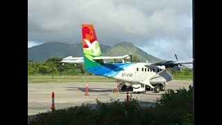 Air Seychelles DHC Twin Otter Praslin to Mahe Island Seychelles [upl. by Sirtimed520]