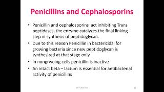 Penicillins amp Cephalosporins basics by DrTVRao MD [upl. by Surovy]