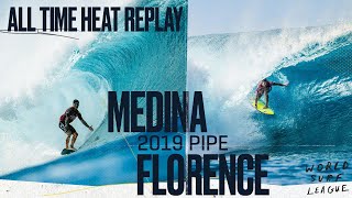 ALL TIME FULL HEAT REPLAY Gabriel Medina vs John John Florence  2019 Pipe [upl. by Ikila]