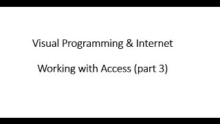 DateTime C Working with ACCESS Part 3 [upl. by Fital]