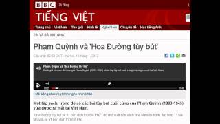 2016012012  BBC Vietnamese  Audio Phạm Quỳnh và Hoa Đường tùy bút [upl. by Dnomayd210]