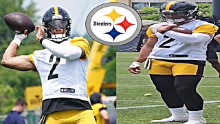 Pittsburgh Steelers OTA’s Day 3 HIGHLIGHTS Justin Fields shows off READOPTIONS amp FOOTWORK 🫢 [upl. by Eiuqnimod]