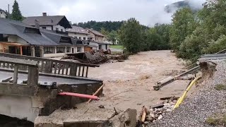 Flash floods suddenly hit Switzerland The most beautiful place in Zermatt was destroyed instantly [upl. by Lleihsad]