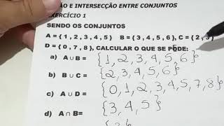 AULA 256  UNIÃO E INTERSECÇÃO ENTRE CONJUNTOS [upl. by Flanigan140]