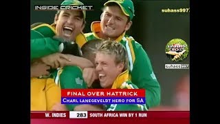 The Most Amazing Finish ever in ODIs Charl Langelvedt Hattrick ROFL Best Breath Taking Over [upl. by Luapnaej]