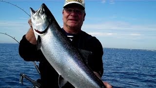 Lake Michigan Salmon amp Trout Fishing  Sheboygan WI June 2014 [upl. by Harcourt183]