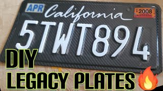 DIY CALIFORNIA LEGACY PLATES amp CARBON FIBER VINYL WRAPPING LICENSE PLATE [upl. by Beverle]