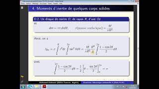 336 Mécanique rationnelle Série 06 Exercice 42 Matrice dinertie de quelques formes solides [upl. by Tnahsin]