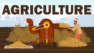 Agriculture  Harvesting  Threshing  Winnowing  Farmer Animation [upl. by Tasiana]