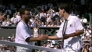 Pete Sampras vs Karsten Braasch 1995 Wimbledon R1 Highlights [upl. by Mchenry]