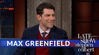 Max Greenfield Brings His Child To Work Stephens Work [upl. by Wolfy]