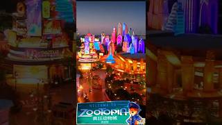 Zootopia Land at Night is INSANE Shanghai Disneyland zootopia disneyparks [upl. by Hambley]