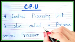 What is cpu  Definition of cpu  Full form of CPU [upl. by Roxane]