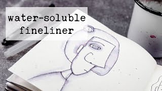 Art Journal TV  Black Watersoluble Fineliner Tutorial [upl. by Atworth920]