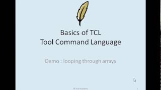 TCL Lecture 6  Programming in tcl  for loop and foreach loop  Associative Arrays [upl. by Dominik]