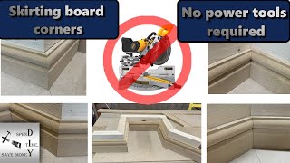 How to cut skirting board or baseboard corners No power tools required [upl. by Noelyn]