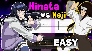 Naruto  Hinata vs Neji Theme  EASY Guitar tutorial TAB [upl. by Beichner747]