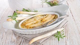 Recette  Gratin dasperges blanches à la béchamel [upl. by Titus]