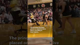 Video appears to show principal recreate lap dance with schools mascot at pep rally Shorts [upl. by Adrahs]