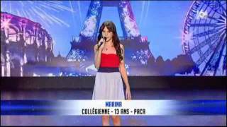 Marina Dalmas 13ans Rolling in the deep incroyable talent [upl. by Ynelram]