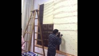 How to install leather wall panel [upl. by Nnairret560]