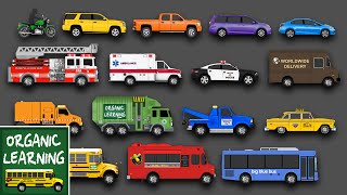 Learning Street Vehicles Names and Sounds for Kids  Learn Cars Trucks Fire Engines amp More [upl. by Goldie]