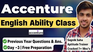 Accenture English Ability Questions  Live Class  Accenture Verbal Ability Previous Year Questions [upl. by Aneed13]