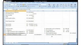 Depreciação  ICMS e PISCOFINS 24 [upl. by Earal178]